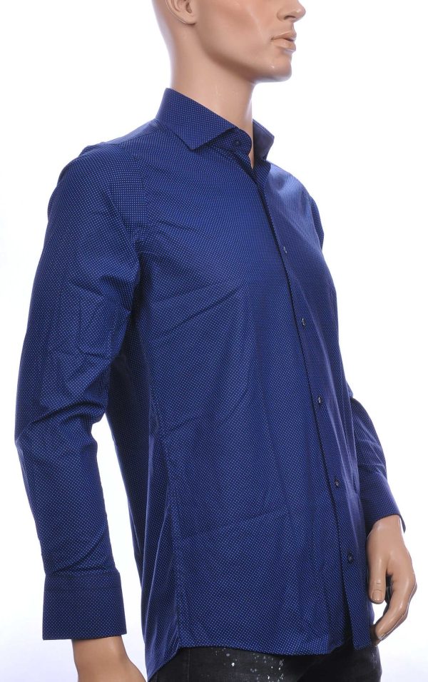 Corrino OLYMP State of Art Blue Industry A fish named fred Wolff Blitz Moncler DIOR Philipp Plein PRADA Louis Vuitton GUCCI VERSACE KENZO Dsquared2 Levi's CHASIN G-STAR DOLCE & GABBANA DIESEL PME LEGEND WAM DENIM LACOSTE slim fit allover puntjes dessin heren overhemd Navy