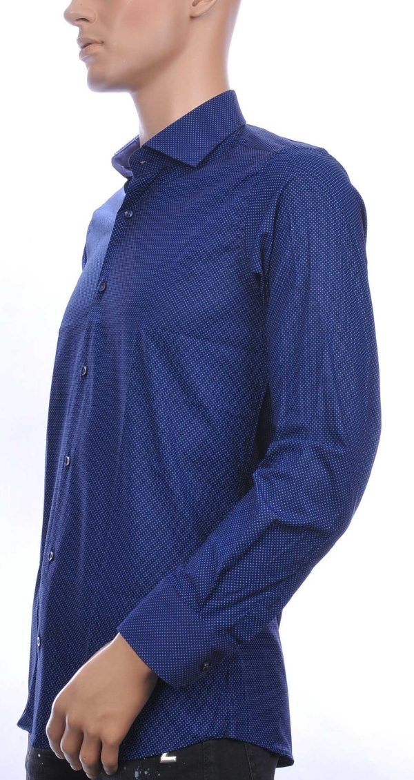 Corrino OLYMP State of Art Blue Industry A fish named fred Wolff Blitz Moncler DIOR Philipp Plein PRADA Louis Vuitton GUCCI VERSACE KENZO Dsquared2 Levi's CHASIN G-STAR DOLCE & GABBANA DIESEL PME LEGEND WAM DENIM LACOSTE slim fit allover puntjes dessin heren overhemd Navy