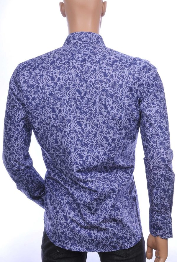 CORRINO OLYMP State of Art Blue Industry A fish named fred Wolff Blitz Moncler DIOR Philipp Plein PRADA Louis Vuitton GUCCI VERSACE KENZO Dsquared2 Levi's CHASIN G-STAR DOLCE & GABBANA DIESEL PME LEGEND WAM DENIM LACOSTE slim fit allover bladeren dessin heren overhemd Navy