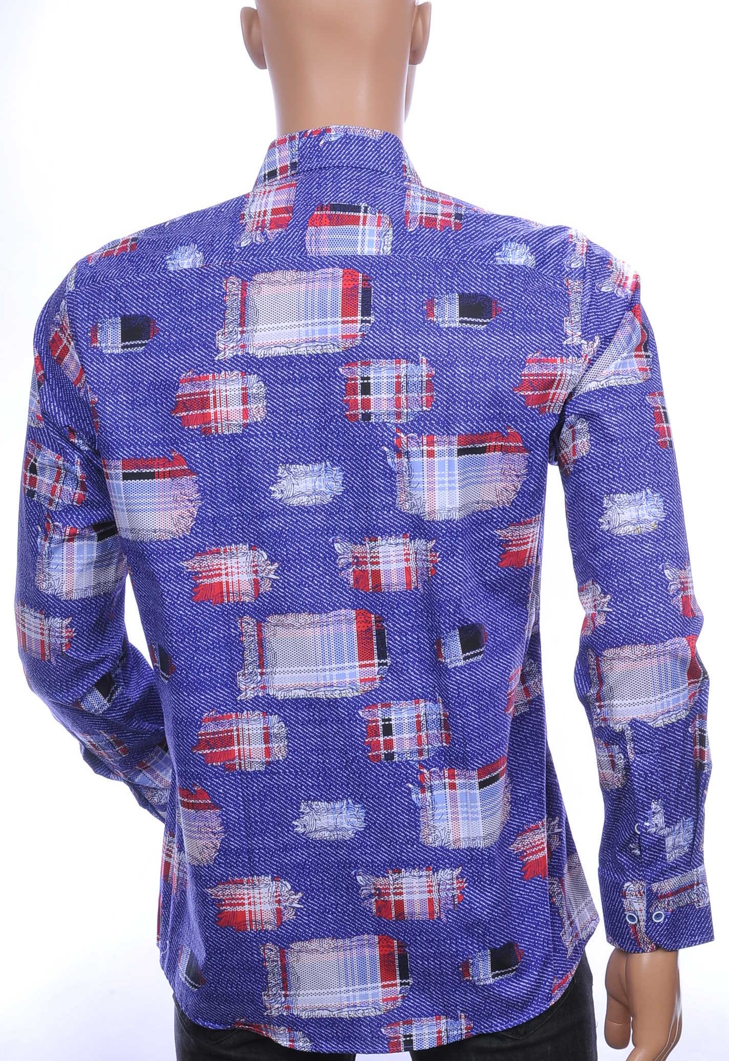 CORRINO OLYMP State of Art Blue Industry A fish named fred Wolff Blitz Moncler DIOR Philipp Plein PRADA Louis Vuitton GUCCI VERSACE KENZO Dsquared2 Levi's CHASIN G-STAR DOLCE & GABBANA DIESEL PME LEGEND WAM DENIM LACOSTE allover multicolor blokjes dessin heren overhemd Paars