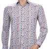 Corrino Italiaanse getailleerd slim fit allover tijgerprint dessin heren overhemd Beige