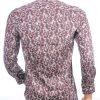 CORRINO trendy allover bloemen dessin slim fit heren overhemd Bruin