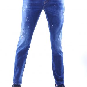 Republix trendy damaged heren jeans met verfspatten, R793 Blauw