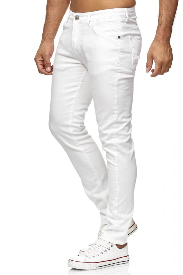 Red Bridge trendy effen witte kleur slim fit heren skinny jeans, R224 Wit
