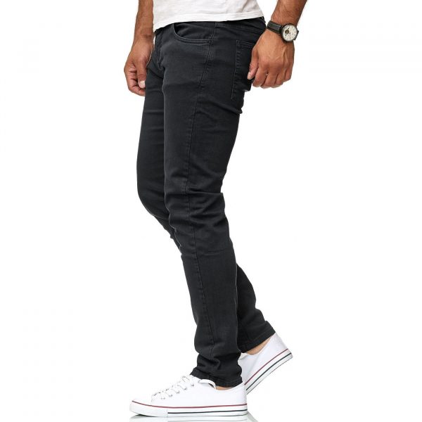 Red Bridge trendy effen witte kleur slim fit heren skinny jeans, R224 Zwart