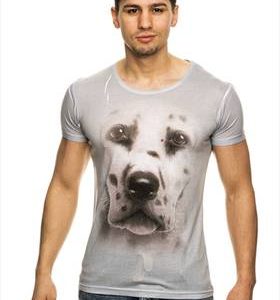 Ce & Ce trendy dalmatiër print slim fit heren T-Shirt Grijs