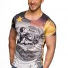Ce&Ce trendy slim fit heren skull T-Shirt Grijs