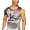 Ce&Ce trendy slim fit heren skull T-Shirt Grijs