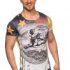 Ce&Ce trendy slim fit heren skull T-Shirt Grijs
