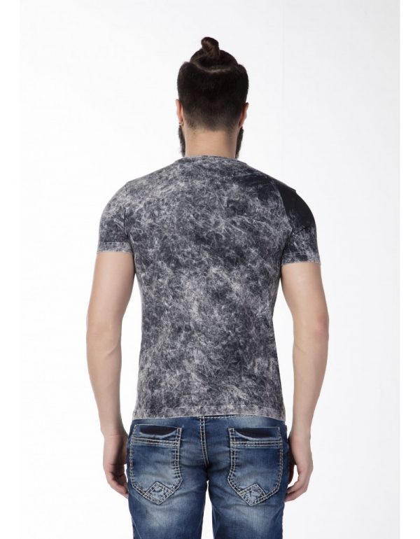 Cipo & Baxx trendy slim fit vintage heren T-Shirt Grijs