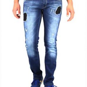 Jeel trendy slim fit stretch gescheurde heren Jeans Blauw