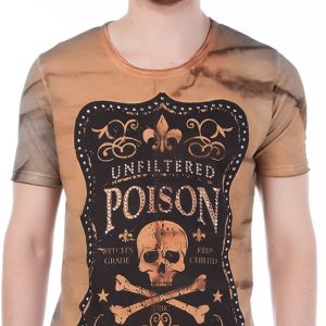 Red Bridge exclusieve slim fit heren skull T-Shirt Bruin