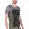 Red Bridge exclusieve slim fit heren skull T-Shirt Khaki