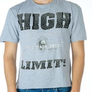 Ricardi HIGH LIMIT trendy heren T-Shirt met steentjes Grijs