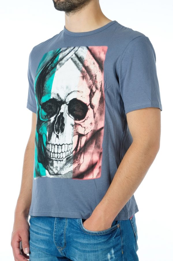 Ricardi trendy modern fit ronde hals heren skull T-shirt Antraciet