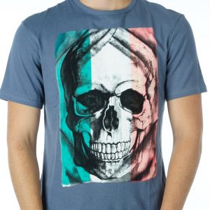 Ricardi trendy modern fit ronde hals heren skull T-shirt Antraciet