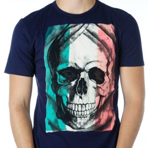 Ricardi trendy modern fit ronde hals heren skull T-shirt Navy