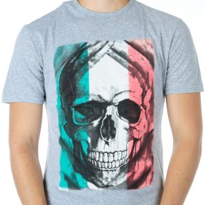 Ricardi trendy modern fit ronde hals heren skull T-shirt Grijs