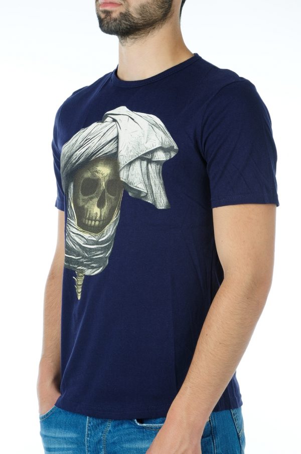 Ricardi trendy modern fit ronde hals heren skull T-shirt Navy