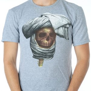 Ricardi trendy modern fit ronde hals heren skull T-shirt Grijs