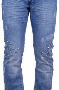 Tazzio trendy regular fit fijn gewassen heren Jeans met studs Blauw