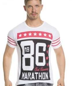 Tazzio trendy Cool Running Marathon heren T-Shirt, E313 Wit