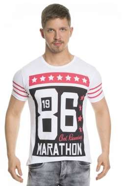 Tazzio trendy Cool Running Marathon heren T-Shirt, E313 Wit