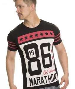 Tazzio trendy Cool Running Marathon heren T-Shirt Zwart