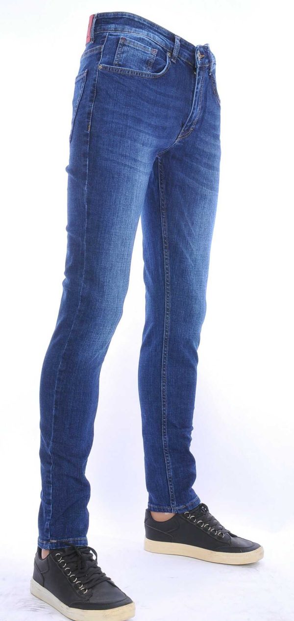 BLACKROCK trendy gewassen slim fit stretch heren jeans Blauw