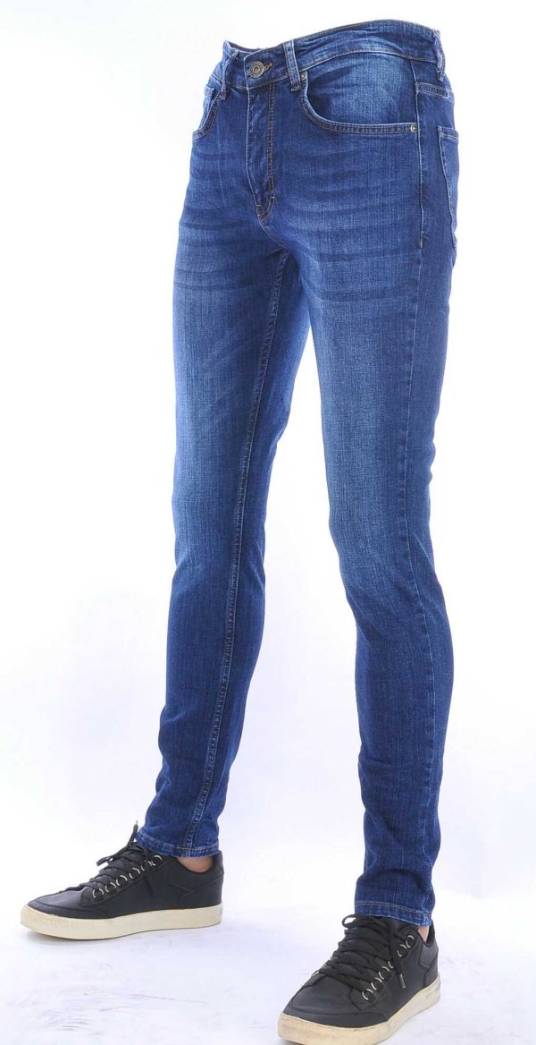 BLACKROCK trendy gewassen slim fit stretch heren jeans Blauw