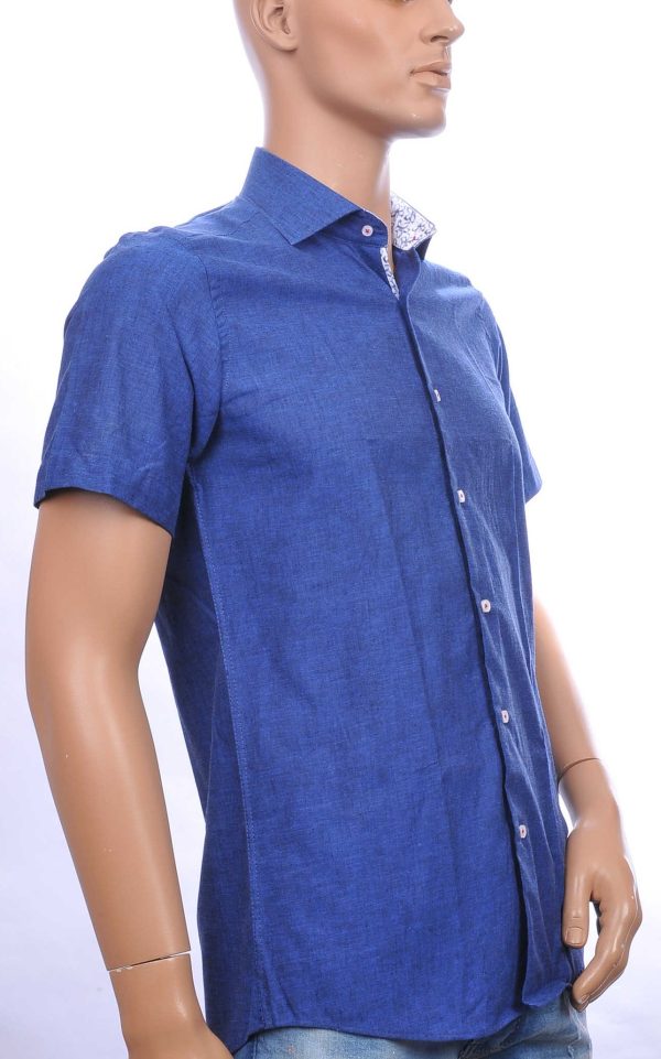 CORRINO slim fit heren overhemd met korte mouwen Navy