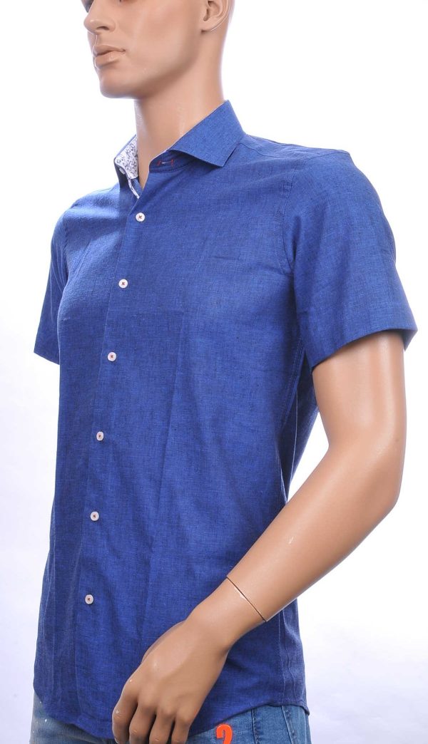 CORRINO slim fit heren overhemd met korte mouwen Navy