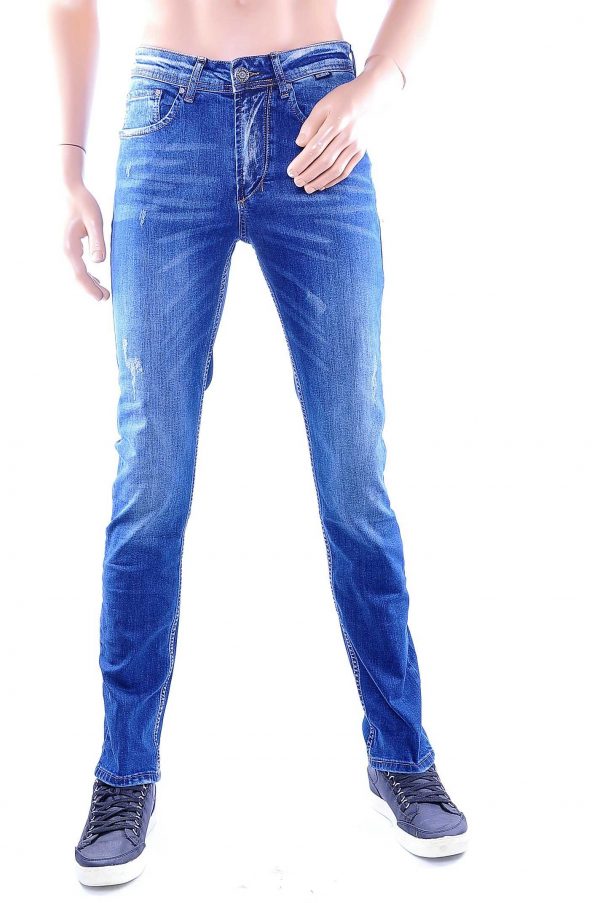 RICHBERG hippie regulair fit vintage heren stretch jeans Blauw