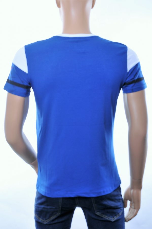CLUB JU trendy ronde hals heren T-Shirt met 3D letters, C375 Blauw