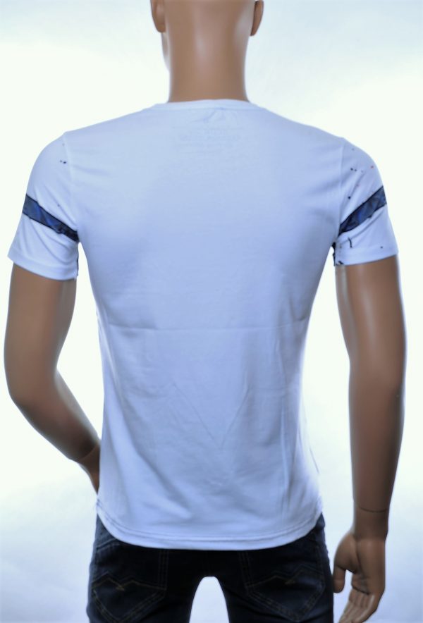 CLUB JU trendy ronde hals heren T-Shirt met 3D letters, C910 Zwart