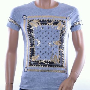 Oxcid trendy ronde hals T-Shirt met modern print Grijs
