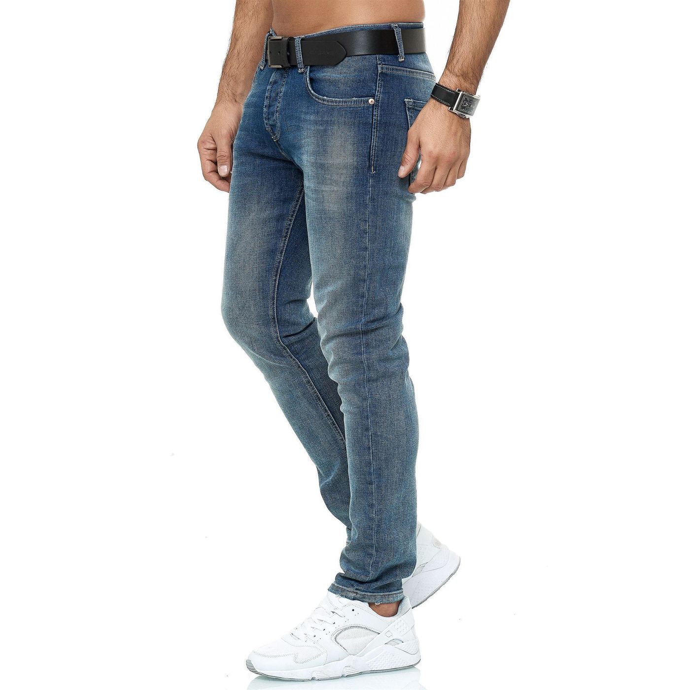 Red Bridge Dsquared2 Levi's CHASIN G-STAR DOLCE & GABBANA DIESEL PME LEGEND WAM DENIM gewassen slim fit heren stretch jeans Blauw