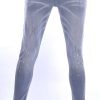 VALENCI hippie gescheurde slim fit stretch heren jeans met verfspatten Grijs