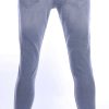 VALENCI hippie gescheurde slim fit stretch heren jeans met verfspatten Grijs