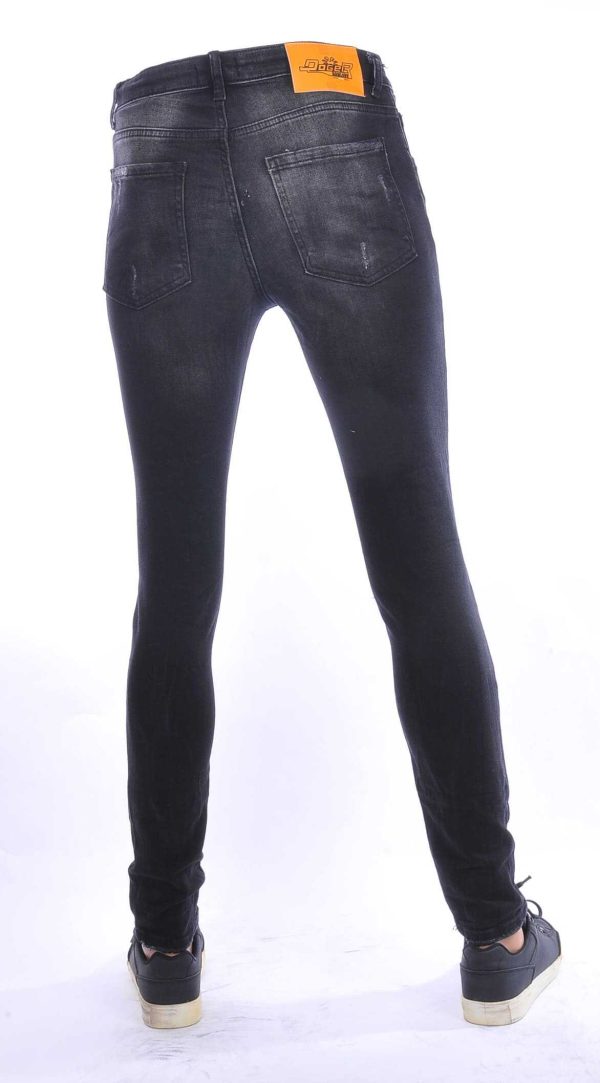 DOGER Hippie Gescheurde Slim Fit Heren Jeans - Zwart
