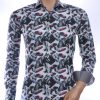 CORRINO Italiaans Slim Fit Heren Overhemd met Allover Marilyn Monroe Foto’s – Zwart