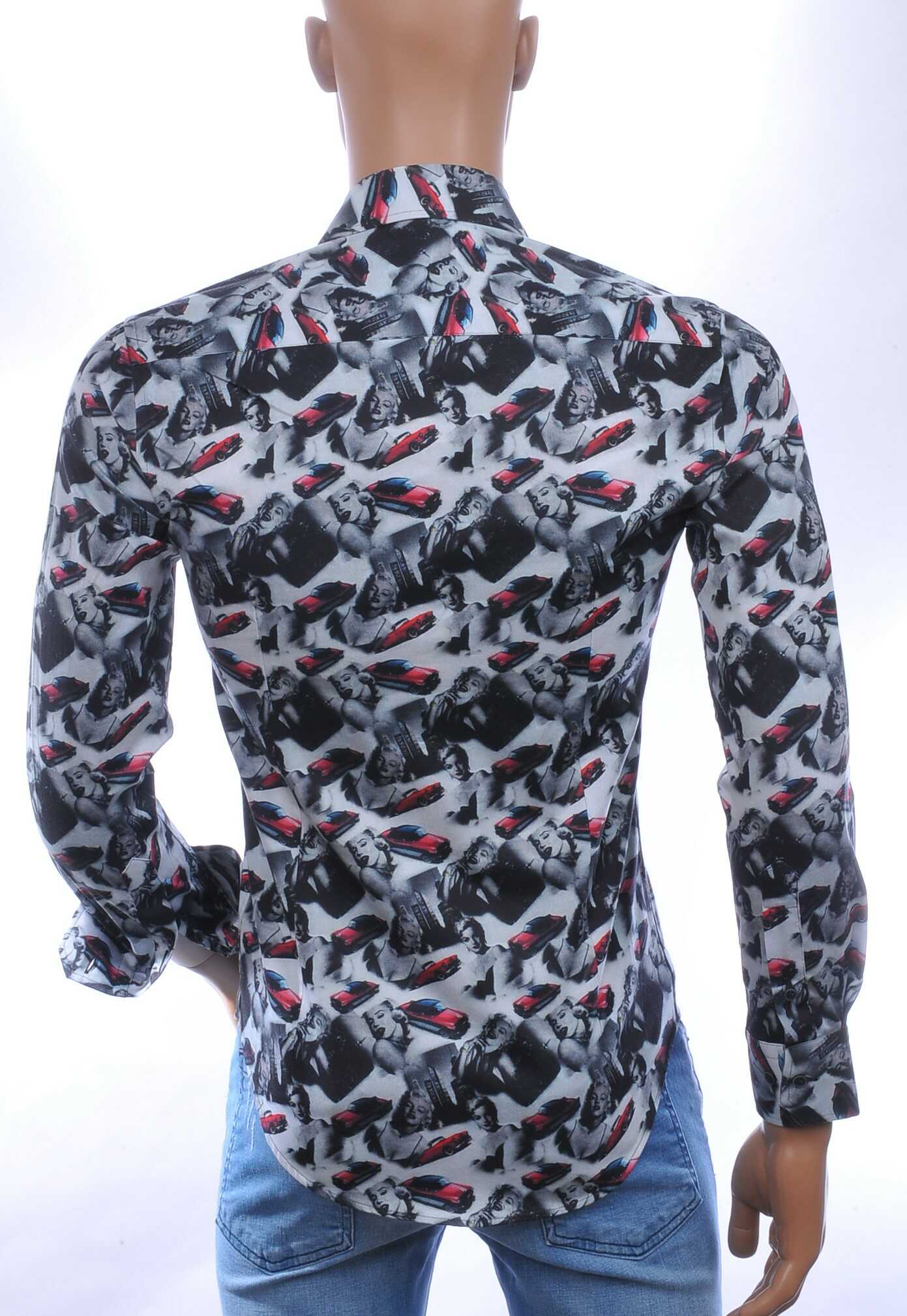 CORRINO Italiaans Slim Fit Heren Overhemd met Allover Marilyn Monroe Foto’s – Zwart