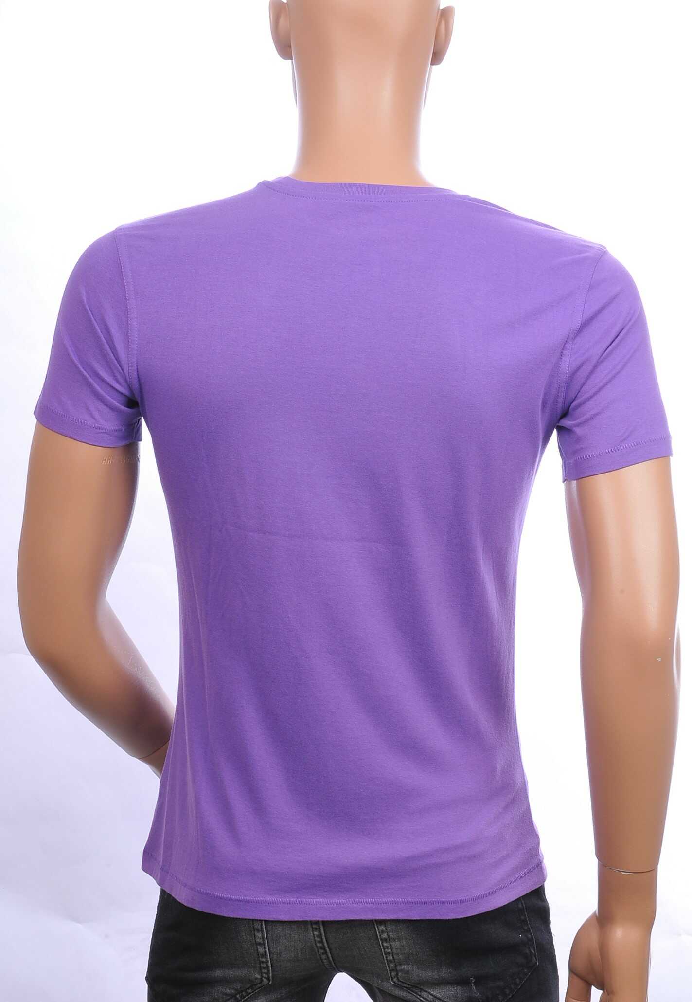 DISSIDENT trendy slim fit TANKMAN print ronde hals heren T-Shirt Paars