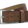 Italiaans luxe rundleren jeans riem Bruin
