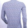 CORRINO Italiaanse allover bloemen motieven heren overhemd Blauw