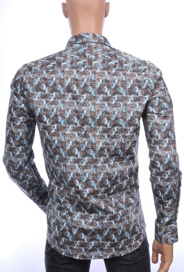 FERLUCCI OLYMP State of Art Blue Industry A fish named fred Wolff Blitz Moncler DIOR Philipp Plein PRADA Louis Vuitton GUCCI VERSACE KENZO Dsquared2 Levi's CHASIN G-STAR DOLCE & GABBANA DIESEL PME LEGEND WAM DENIM LACOSTE slim fit allover kunst motieven dessin heren overhemd Khaki