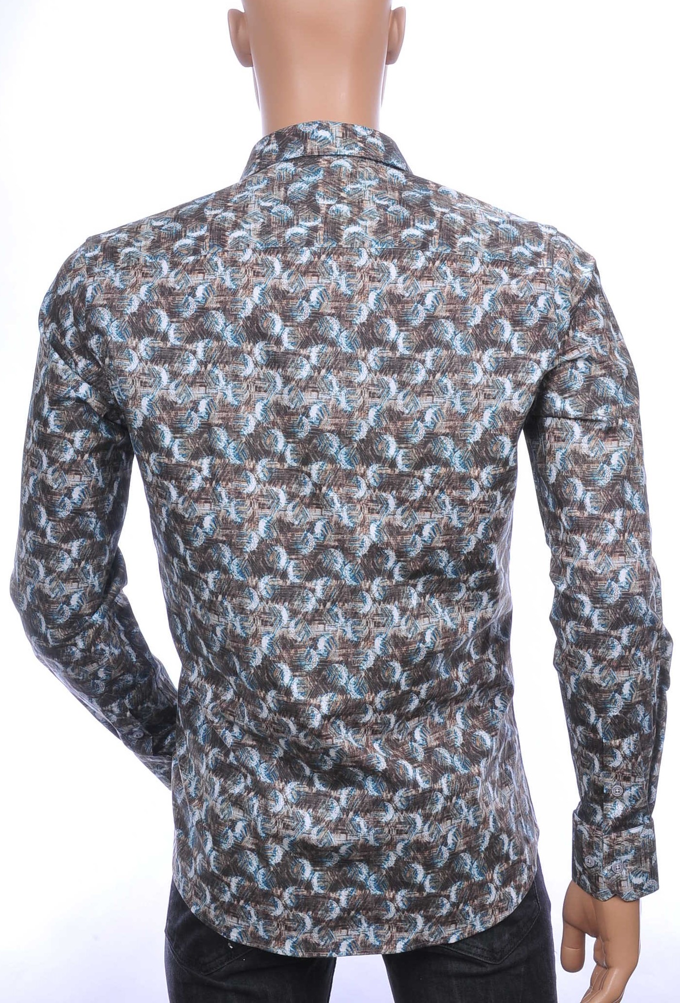 FERLUCCI OLYMP State of Art Blue Industry A fish named fred Wolff Blitz Moncler DIOR Philipp Plein PRADA Louis Vuitton GUCCI VERSACE KENZO Dsquared2 Levi's CHASIN G-STAR DOLCE & GABBANA DIESEL PME LEGEND WAM DENIM LACOSTE slim fit allover kunst motieven dessin heren overhemd Khaki