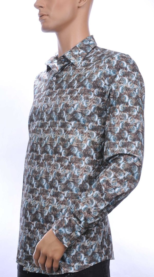 FERLUCCI OLYMP State of Art Blue Industry A fish named fred Wolff Blitz Moncler DIOR Philipp Plein PRADA Louis Vuitton GUCCI VERSACE KENZO Dsquared2 Levi's CHASIN G-STAR DOLCE & GABBANA DIESEL PME LEGEND WAM DENIM LACOSTE slim fit allover kunst motieven dessin heren overhemd Khaki