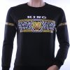 Jaylvis & Arancia trendy ronde hals heren sweatshirt met tijgerkop print, J069 Zwart