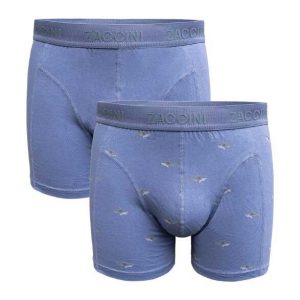 Zaccini 2-pack perfect fit allover sharks / haaien print Boxershorts Lichtblauw